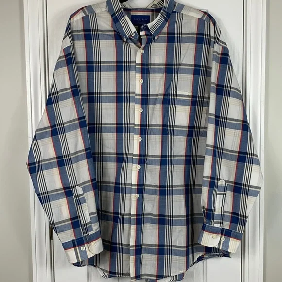 Town Craft wrinkle free mens button down shirt size XXL. Multi colored plaid - Picture 1 of 6